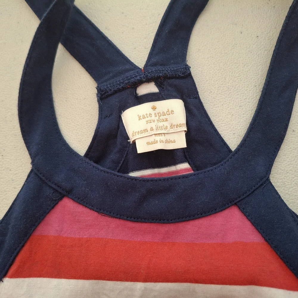 3/$15 kate spade Small‎ Pink Blue Striped Halter Neck Bow Accent Retro Tank Top